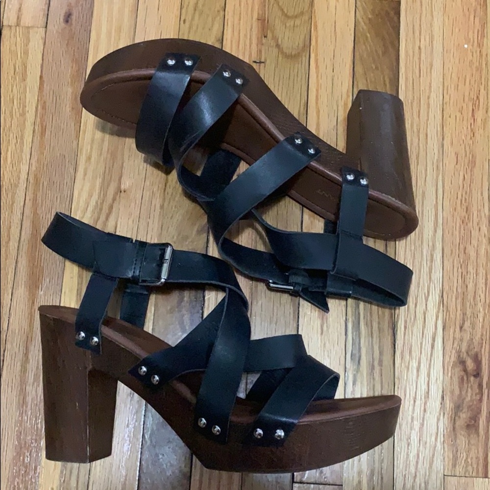 Faux Leather Platform Sandals